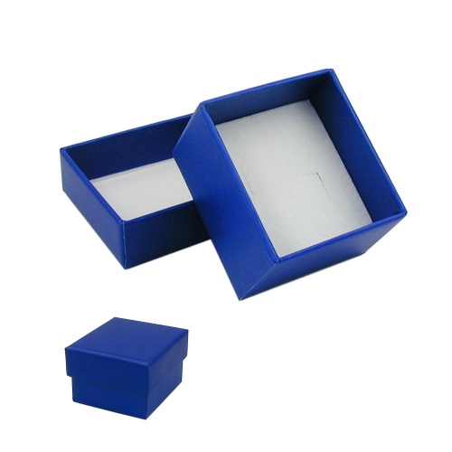 Schachtel, Karton blau, Ringe/Ohrschmuck