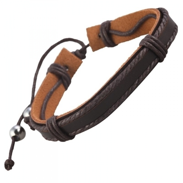 Armband in Leder dunkelbraun 22cm