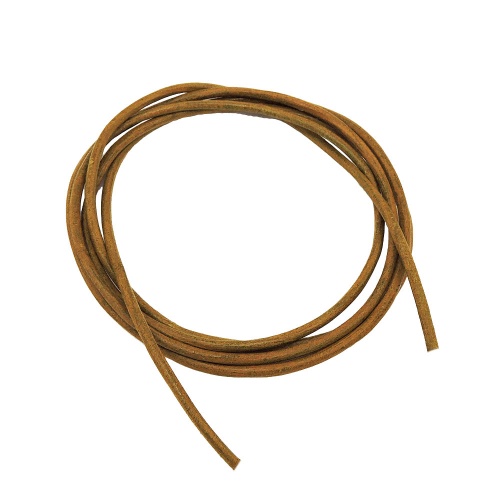 Lederband Rundschnur Rindleder 2mm olivgrün khaki gefärbt ca. 1m