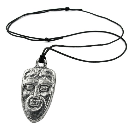 Kette 47x29mm Zinn-Anh?nger Maske 100cm