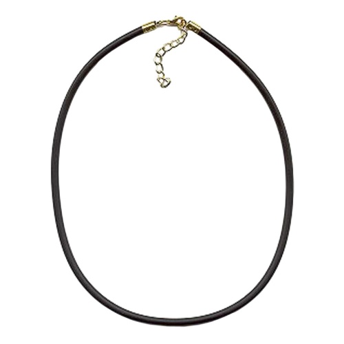 Rundschnur 4mm Vollgummikette Naturkautschuk Verschluss goldfarbig 80cm