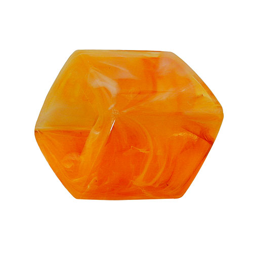 Tuchring 45x36x18mm Sechseck orange-marmoriert glänzend Kunststoff