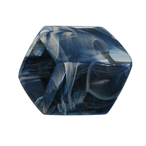 Tuchring 45x36x18mm Sechseck blau-marmoriert gl?nzend Kunststoff