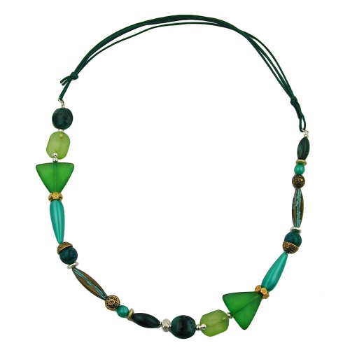 Kette, mint-patina-dunkelgr?n-bicolor
