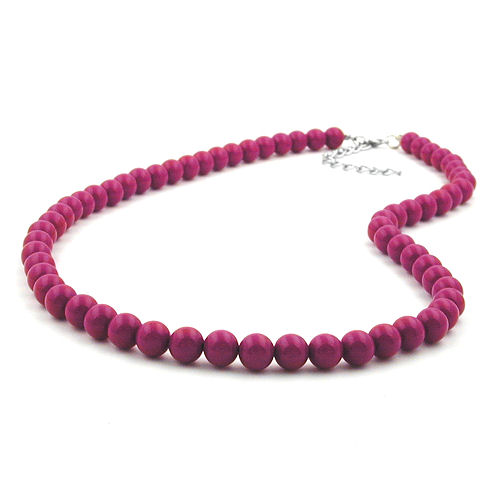 Kette 8mm Kunststoffperlen beere-violett-gl?nzend 70cm