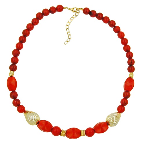 Kette, johannisbeer-rot und goldfarbig