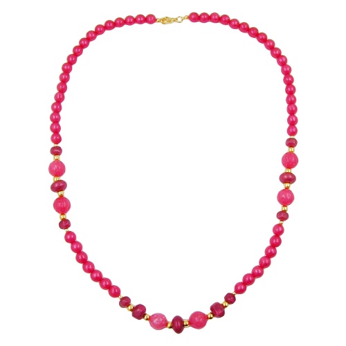 Kette, Perle, himbeer-matt