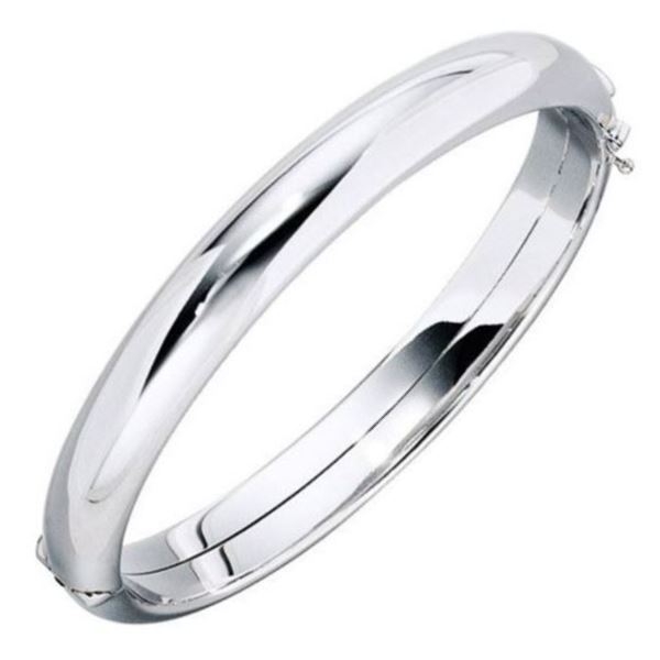 Armreif gewölbt oval 925 Sterling Silber 12mm