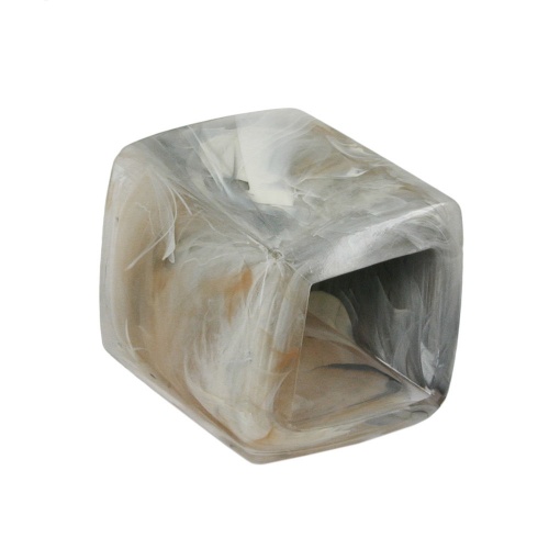 Tuchring 45x36x18mm Sechseck grau-beige marmoriert gl?nzend Kunststoff