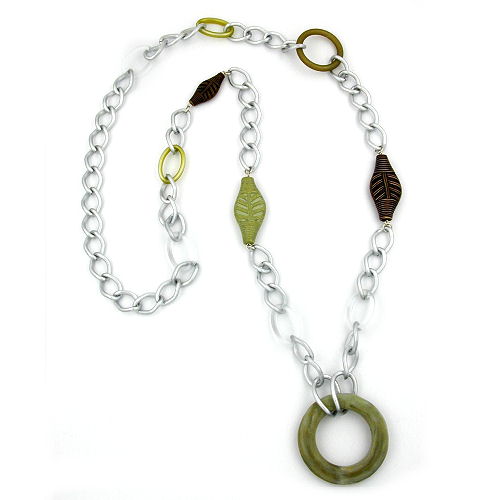 Kette, Weitpanzer, Perlen gr?n