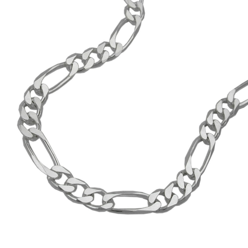 Kette 5mm flache Figarokette Silber 925 55cm