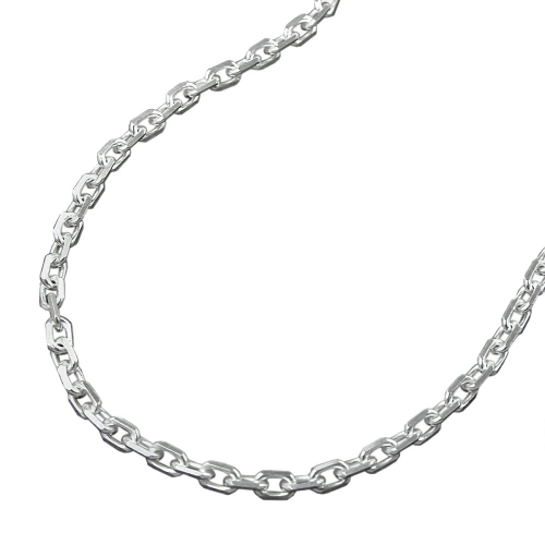 Armband 2mm Ankerkette 8x diamantiert Silber 925 19cm