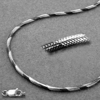 Armband, Schlange rund oxyd-silber, 925 19cm