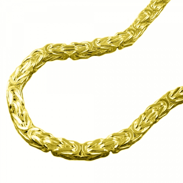 Kette Collier 3,5mm K?nigskette 90cm Silber 925 vergoldet