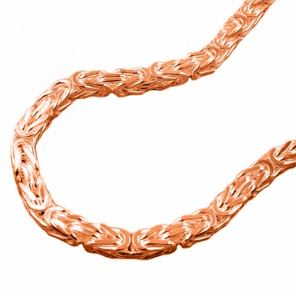 Kette Collier 3,5mm K?nigskette 80cm Silber 925 rose vergoldet