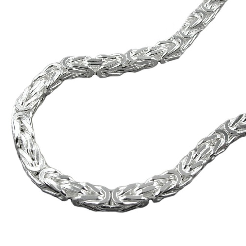 Kette ca.4mm K?nigskette vierkant gl?nzend Silber 925 70cm