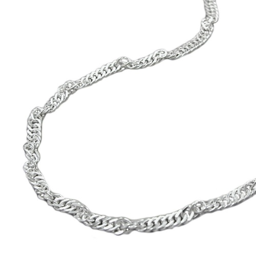 Bauchkette Singapur diamantiert 2,2mm Silber 925 100cm