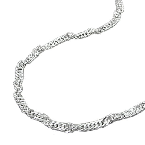 Fu?kette Singapur diamantiert 25cm Silber 925
