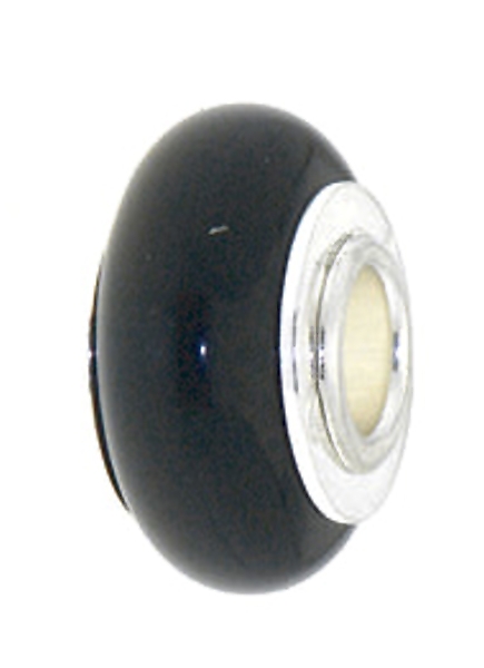 Bead mit Edelstein Onyx und 925 Silberkern