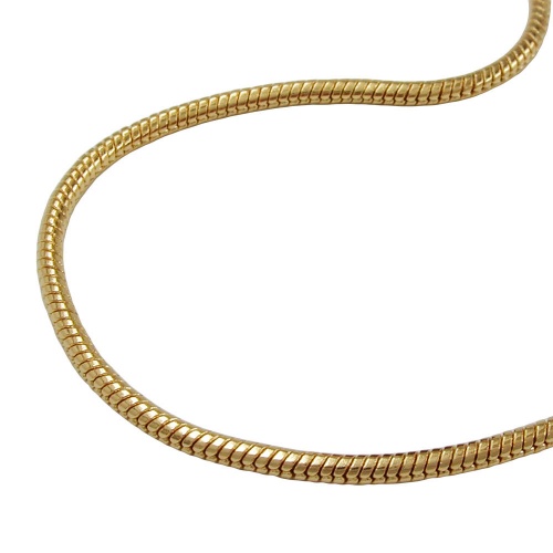 Armband 1,5mm Schlangenkette rund glatt vergoldet AMD 19cm