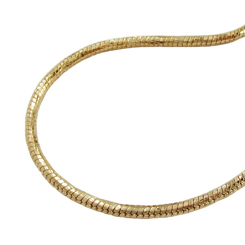 Kette 2mm Schlangenkette rund diamantiert vergoldet AMD 45cm