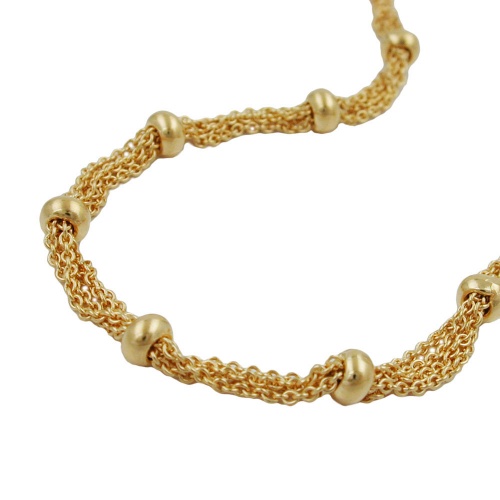 Kette Fantasiekette mit 28 Kugeln 4mm vergoldet AMD 50cm