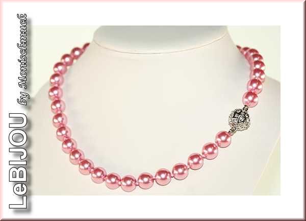 Collier Perlenkette rosé
