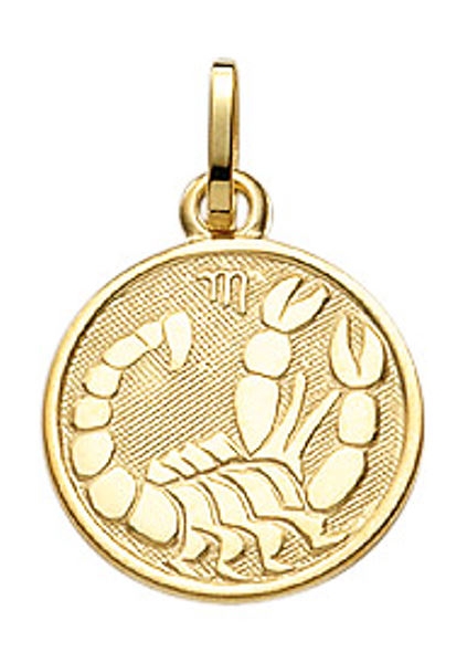Anh?nger Sternzeichen Skorpion rund 12mm 8Kt 333 GOLD