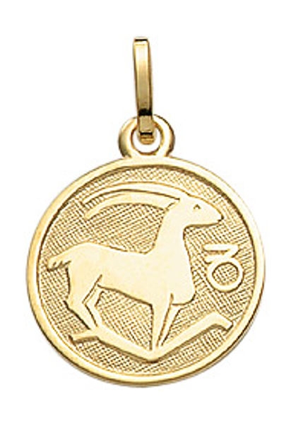 Anh?nger Sternzeichen Steinbock rund 12mm 8Kt 333 GOLD