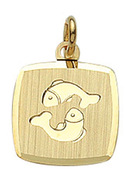 Anh?nger Sternzeichen eckig 11x10mm Fische 8Kt 333 GOLD