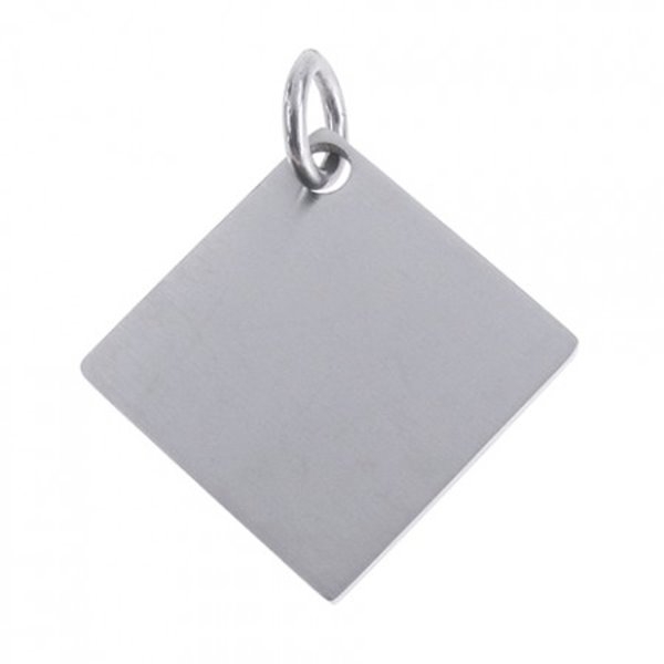Anh?nger Gravurplatte Raute 28x28 Edelstahl