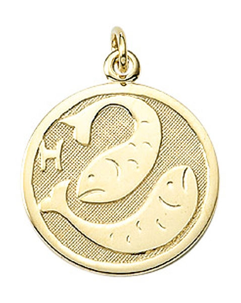 Anh?nger Sternzeichen rund 16mm Fische 8Kt 333 GOLD