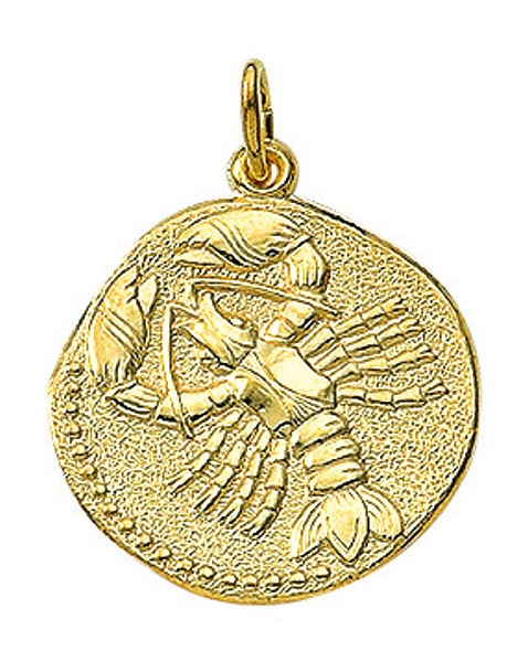 Anh?nger Sternzeichen Krebs Relief rund 18mm 8Kt 333 GOLD
