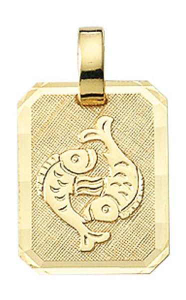 Anh?nger Sternzeichen eckig 12x16mm Fische 8Kt 333 GOLD