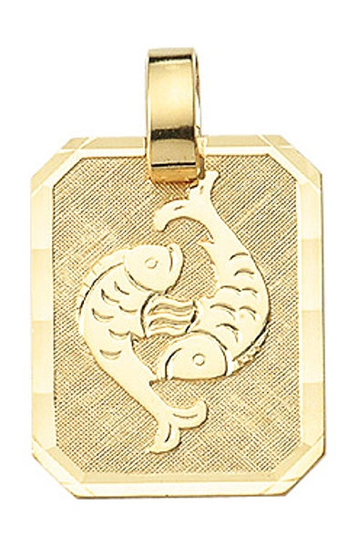 Anh?nger Sternzeichen eckig 15x19mm Fische 8Kt 333 GOLD
