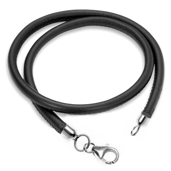 Lederbänder Colliers Armbänder Kalbsleder 4mm mit Karabiner