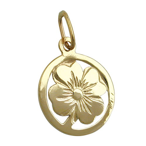 Anh?nger 13mm Kleeblatt gl?nzend 9Kt GOLD