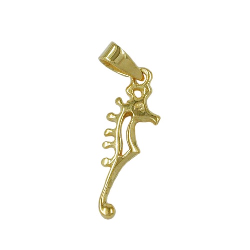 Anh?nger 22x7mm Seepferdchen gl?nzend 9Kt GOLD