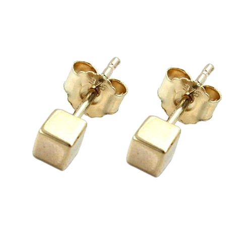 Stecker 3mm W?rfel 9Kt GOLD