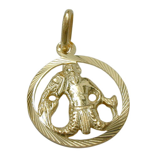 Anh?nger 15mm Sternzeichen Wassermann 9Kt GOLD