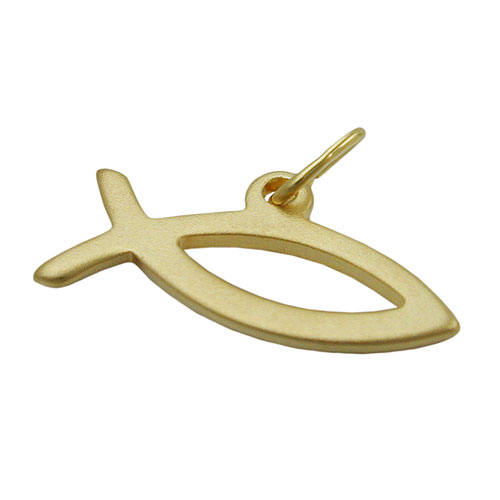 Anh?nger 8,5x17,5mm Fisch mattiert 8Kt GOLD