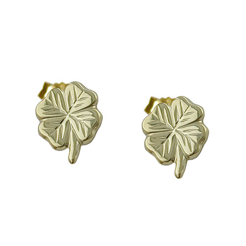 Stecker 7x6mm Kleeblatt gl?nzend 9Kt GOLD