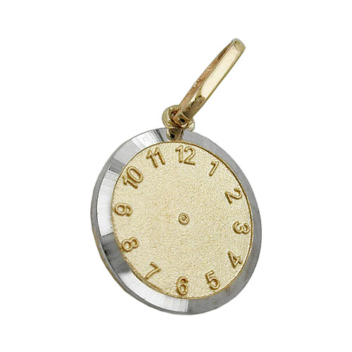 Anh?nger 12,4mm Taufuhr bicolor rhodiniert 9Kt GOLD