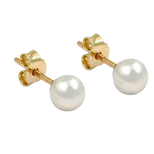 Stecker ca. 5mm S??wasserzuchtperle 9Kt GOLD