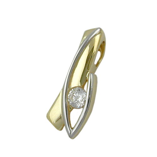 Anh?nger mit Zirkonia bicolor 9Kt GOLD