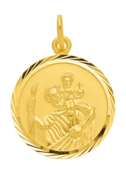 Anh?nger Christophorus 16mm 14Kt 585 GOLD
