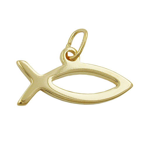 Anh?nger 8,5x17,5mm Fisch gl?nzend 8Kt GOLD