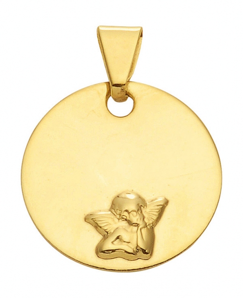 Anh?nger Gravurplatte Amor 12mm 14Kt 585 Gold