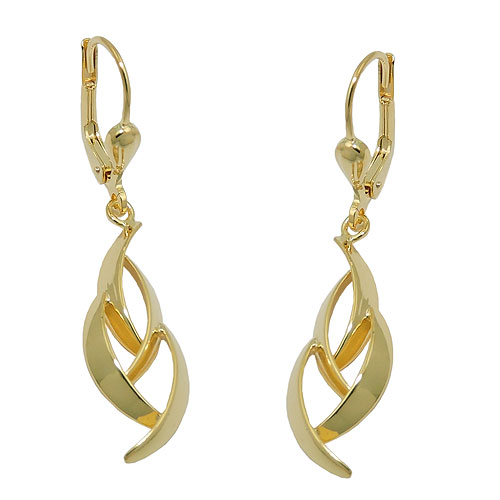 Ohrbrisur Ohrh?nger Ohrringe 37x8,5mm gl?nzend 8Kt GOLD