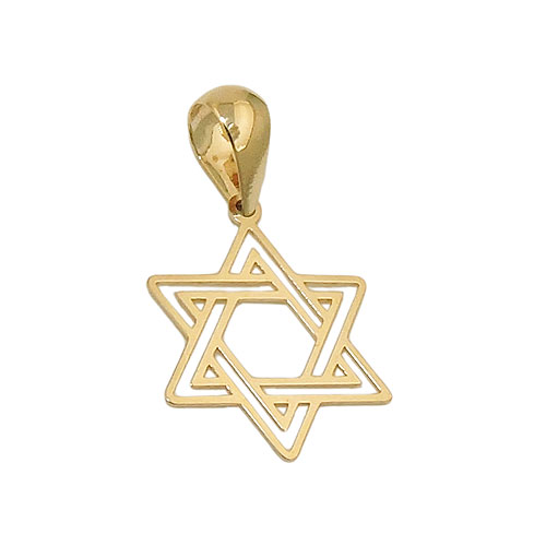 Anh?nger 11mm David-Stern gl?nzend 9Kt GOLD
